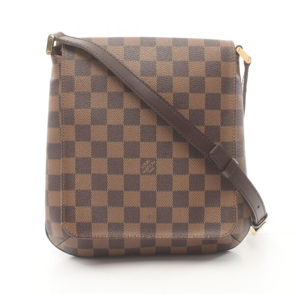 2101218144000 1 Louis Vuitton Musette Salsa Leather Shoulder Bag Damier Brown