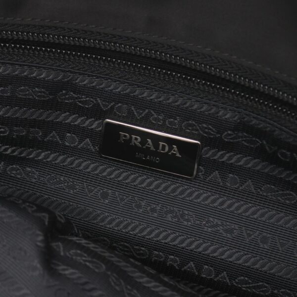 2101218144628 4 Prada Tessuto Saffiano Shoulder Bag Nylon Leather Black