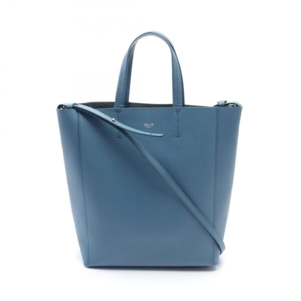 2101218146394 1 Celine Leather Small Tote Bag Blue