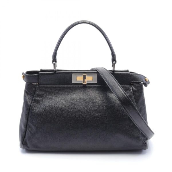 2101218147032 1 Fendi Peekaboo Handbag Leather Black