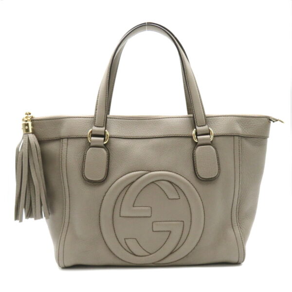 2101218155914 1 Gucci Soho Tote Bag Gray Greige