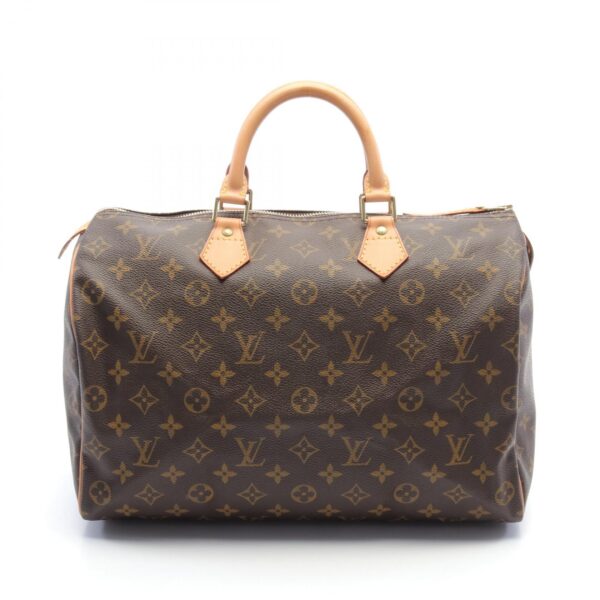 2101218156454 1 Louis Vuitton Speedy 35 Handbag Leather Monogram Brown