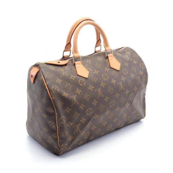 2101218156454 2 Louis Vuitton Speedy 35 Handbag Leather Monogram Brown