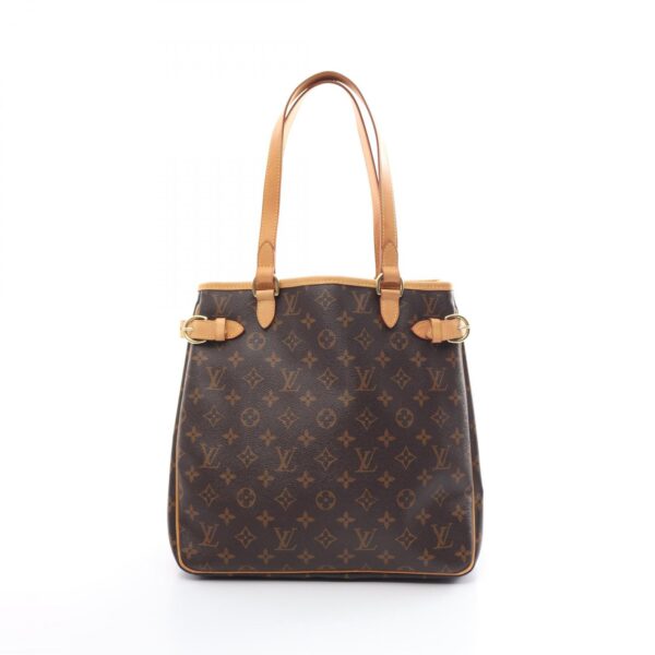 2101218166934 1 Louis Vuitton Batignolles Vertical Tote Bag Leather Monogram Brown