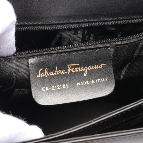 2101218171600 4 Salvatore Ferragamo Gancini Handbag Leather Black