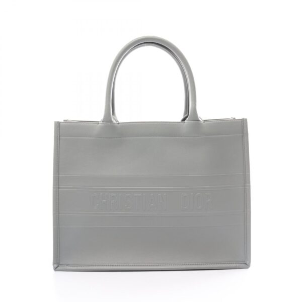 2101218173819 1 Dior Book Tote Medium Tote Bag Leather Gray