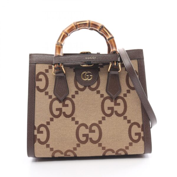 2101218174007 1 Gucci Diana Jumbo GG Handbag Leather Beige Brown