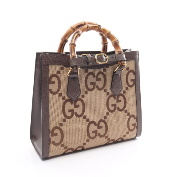 2101218174007 2 Gucci Diana Jumbo GG Handbag Leather Beige Brown