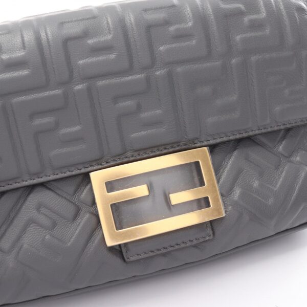 2101218178135 6 Fendi Mamma Bucket Zucca Shoulder Bag Leather Gray