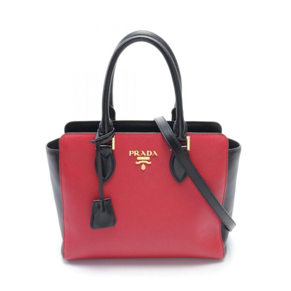 2101218179026 1 Prada Handbag Leather Red Black