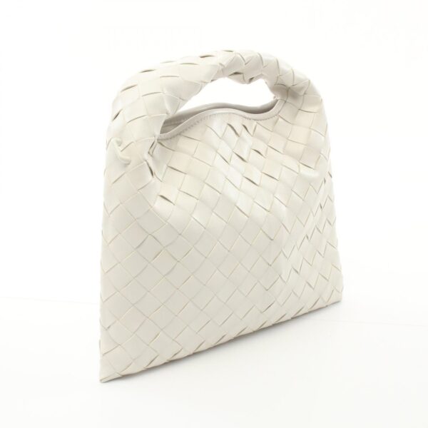 2101218186901 2 Bottega Veneta Mini Hop Intrecciato Shoulder Bag Leather White