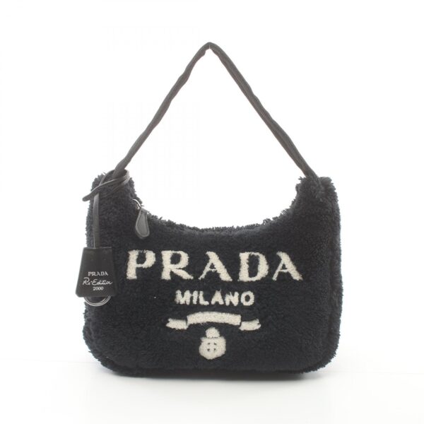 2101218192667 1 Prada Re Edition 2000 Spugna Mini Bag Fabric Black White