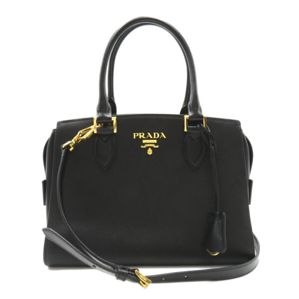 2101218193565 1 Prada 2Way Handbag Saffiano Leather Black