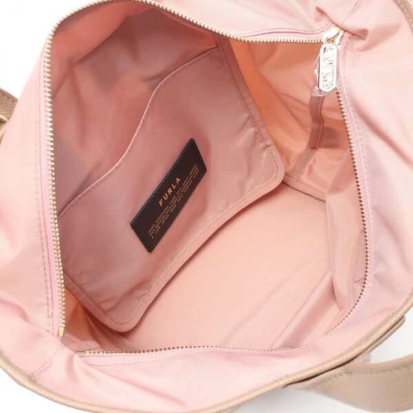 2101218197358 3 Furla Piuma M Handbag Bag Leather Nylon Beige Pink