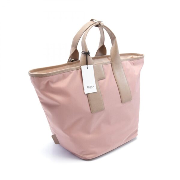 2101218197495 2 Furla Piuma L Tote Bag Nylon Leather Pink Beige