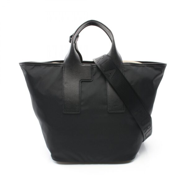 2101218197563 1 Furla Piuma L Tote Bag Leather Nylon Black Beige