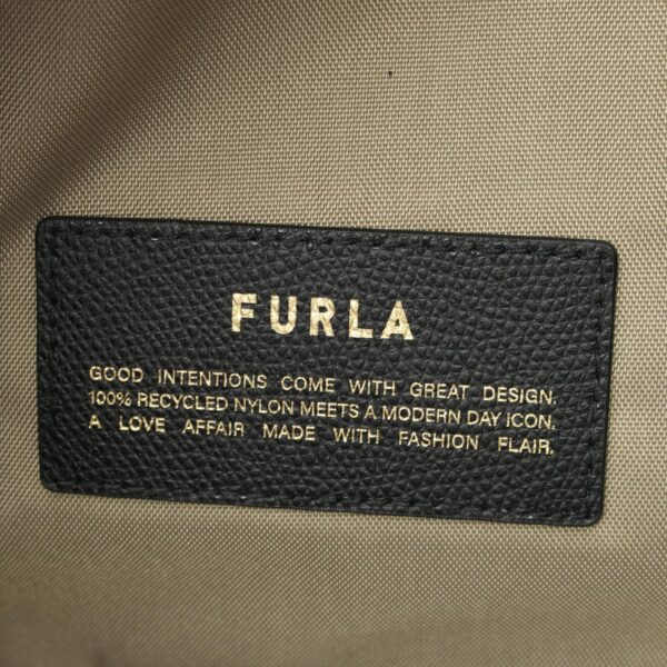 2101218197563 4 Furla Piuma L Tote Bag Leather Nylon Black Beige