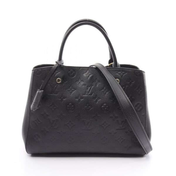 2101218200638 1 Louis Vuitton Montaigne MM Empreinte Leather Handbag Black