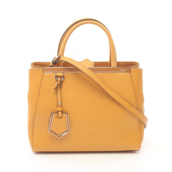 2101218219753 1 Fendi Petite 2Jours Petite Toujours Handbag Leather Yellow