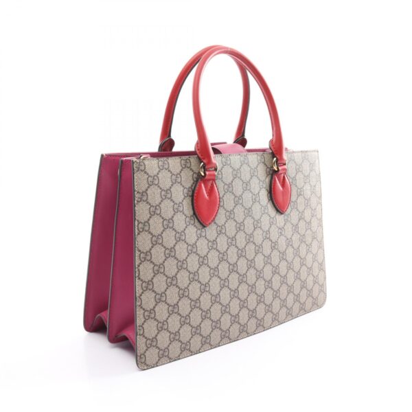 2101218220292 2 Gucci GG Supreme Handbag Leather Beige Red Pink