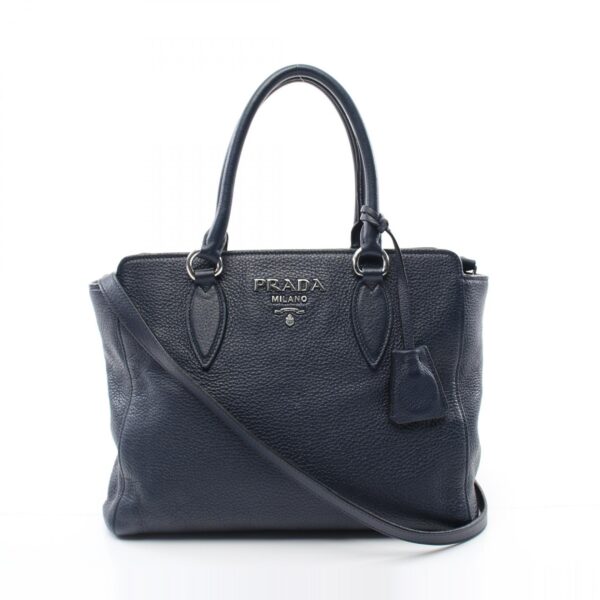 2101218220957 1 Prada Vitello Phenix Handbag Leather Navy