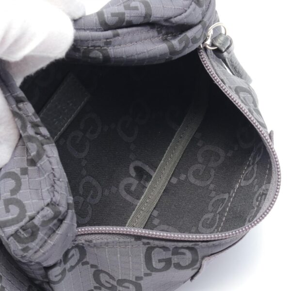 2101218232264 3 Gucci GG Large Belt Waist Body Bag Nylon Leather Gray Black