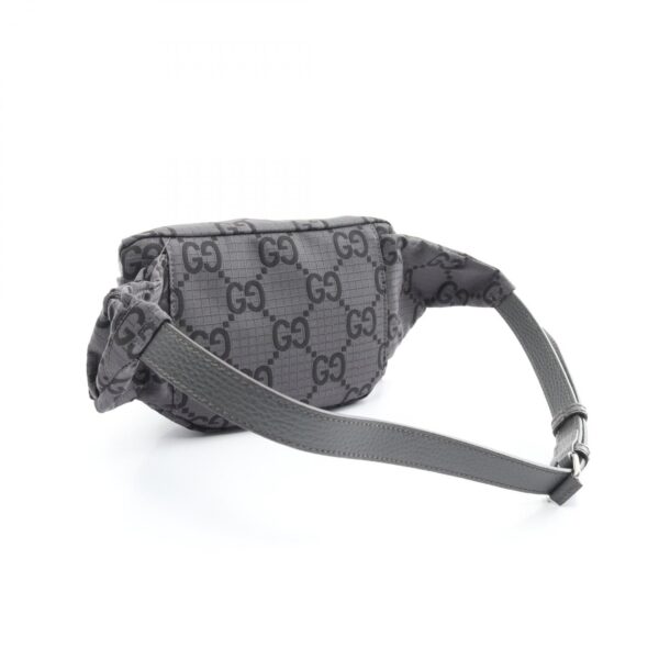 Gucci GG Large Belt Waist Body Bag Nylon Leather Gray Black - Image 2