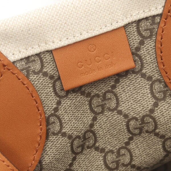 2101218232325 4 Gucci Print Mini Tote Bag Leather Beige Brown