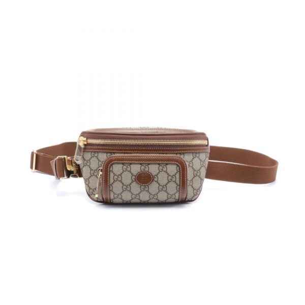 2101218240498 1 Gucci Interlocking G GG Supreme Belt Bag Waist Bag Brown