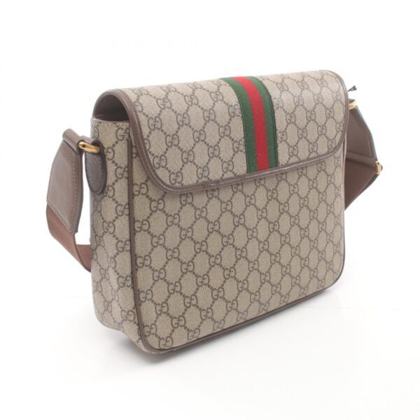 2101218240610 2 Gucci Ophidia GG Supreme Medium Messenger Shoulder Bag Leather Beige Brown Multicolor