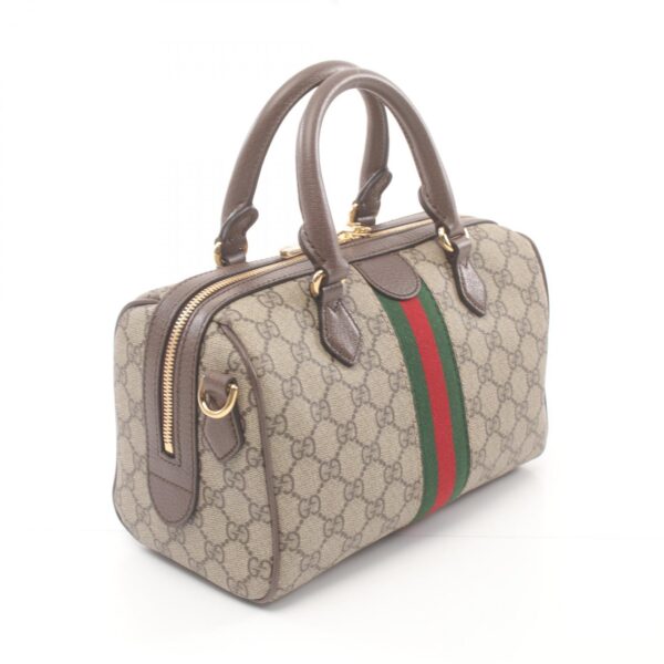 2101218240658 2 Gucci Ophidia GG Supreme Small Top Handle Handbag Leather Beige Brown Multicolor