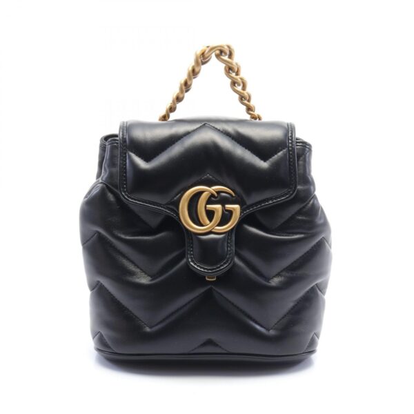 2101218240757 1 Gucci GG Marmont Mini Rucksack Backpack Leather Black