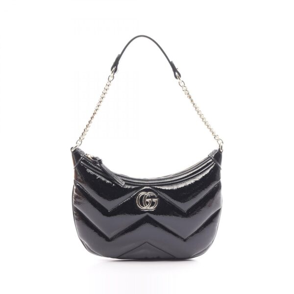 2101218240771 1 Gucci GG Marmont Small Shoulder Bag Patent Leather Black