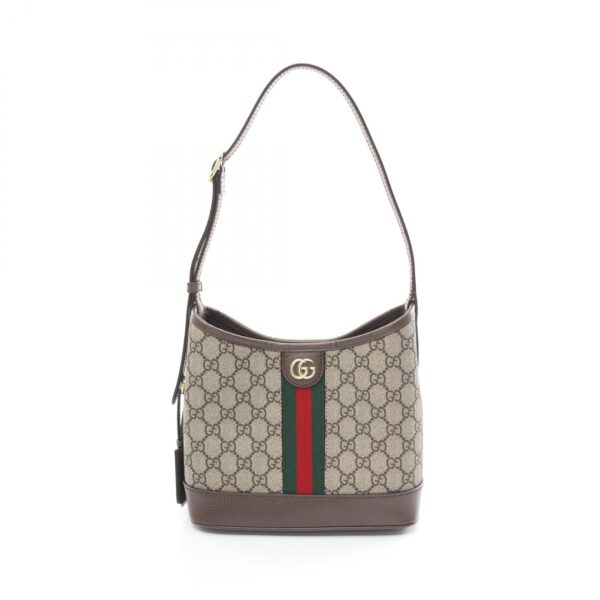 2101218240801 1 Gucci Ophidia GG Supreme Shoulder Bag Leather Brown Multicolor