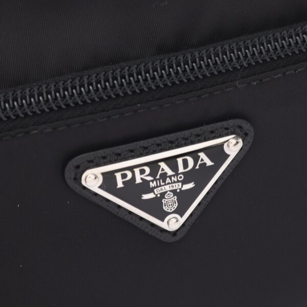 2101218242904 5 Prada Tessuto Saffiano Travel Pouch Shoulder Bag Nylon Saffiano Leather Black