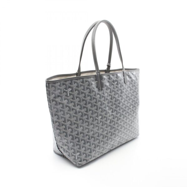 2101218246711 2 Goyard Saint Louis PM Tote Bag Leather Gray White