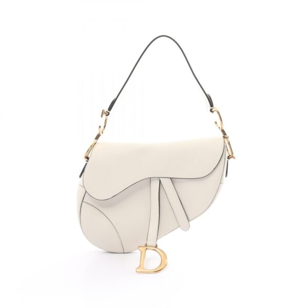 2101218257625 1 Dior Saddle Bag Handbag Leather White