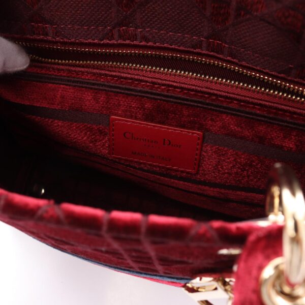 2101218257632 4 Dior Lady D Lite Medium Handbag Fabric Bordeaux Multicolor