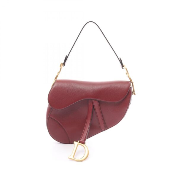 2101218257700 1 Dior Saddle Bag Handbag Leather Bordeaux