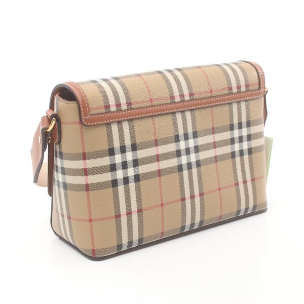 2101218258318 2 Burberry Check Shoulder Bag Leather Beige Brown Multicolor