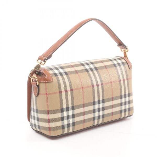 2101218258356 2 Burberry Check Handbag Leather Beige Brown Multicolor