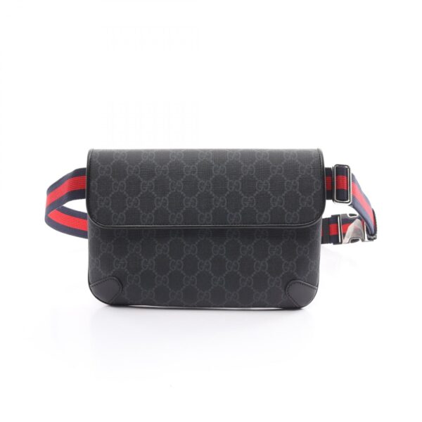 2101218258820 1 Gucci GG Supreme Belt Bag Leather Black Gray