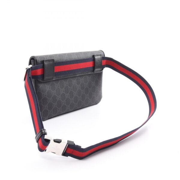 2101218258820 2 Gucci GG Supreme Belt Bag Leather Black Gray