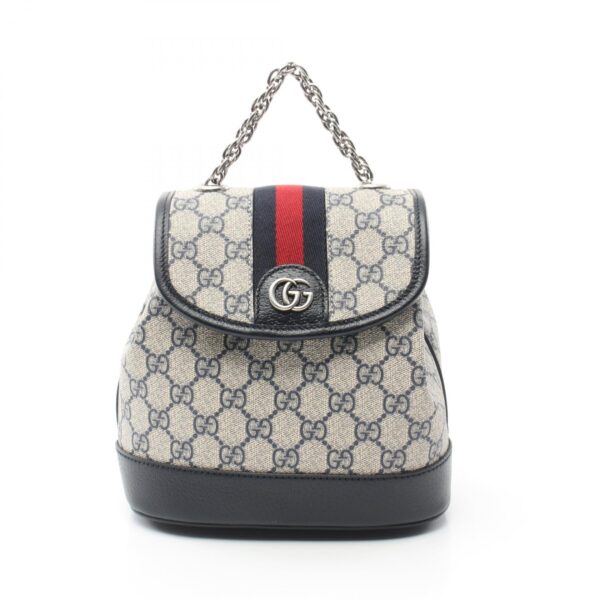 2101218259469 1 Gucci Offdia Mini GG Supreme Rucksack Backpack Leather White Navy