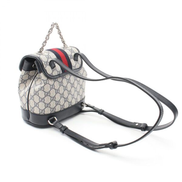 2101218259469 2 Gucci Offdia Mini GG Supreme Rucksack Backpack Leather White Navy