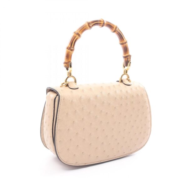 2101218273267 2 Gucci Bamboo 1947 Handbag Ostrich Beige