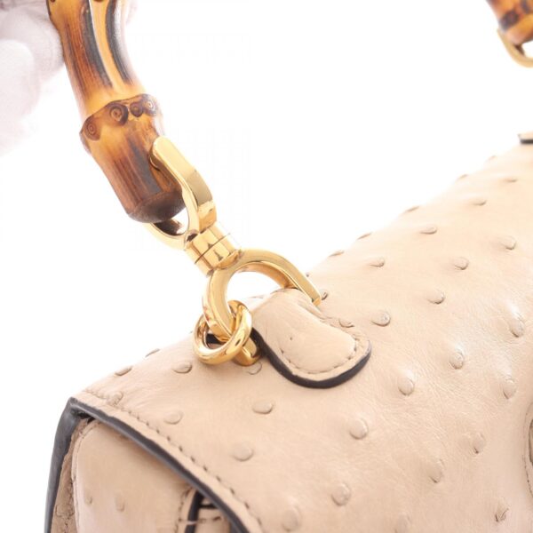 2101218273267 7 Gucci Bamboo 1947 Handbag Ostrich Beige