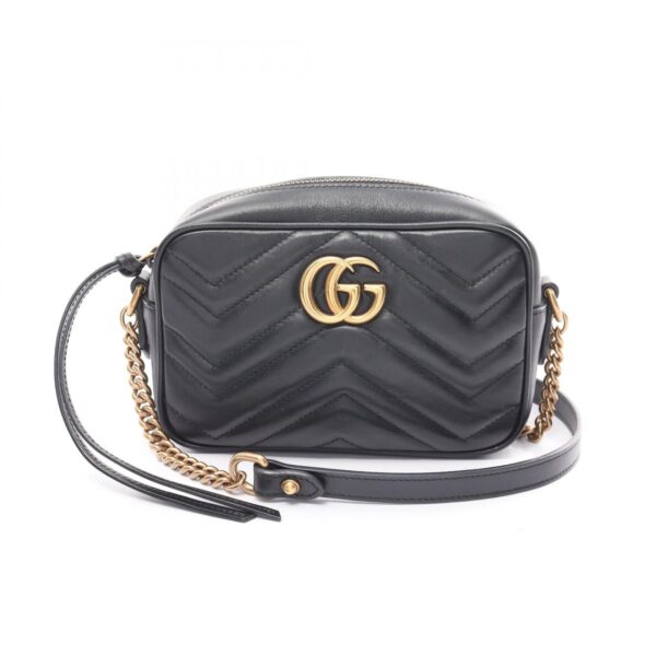 2101218274387 1 Gucci GG Marmont Quilted Mini Bag Shoulder Bag Leather Black