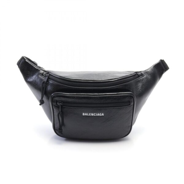 2101218279658 1 Balenciaga Waist Bag Body Bag Leather Black