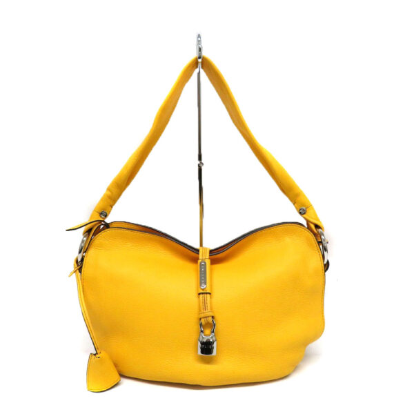 2102672 Celine Leather Handbag Yellow